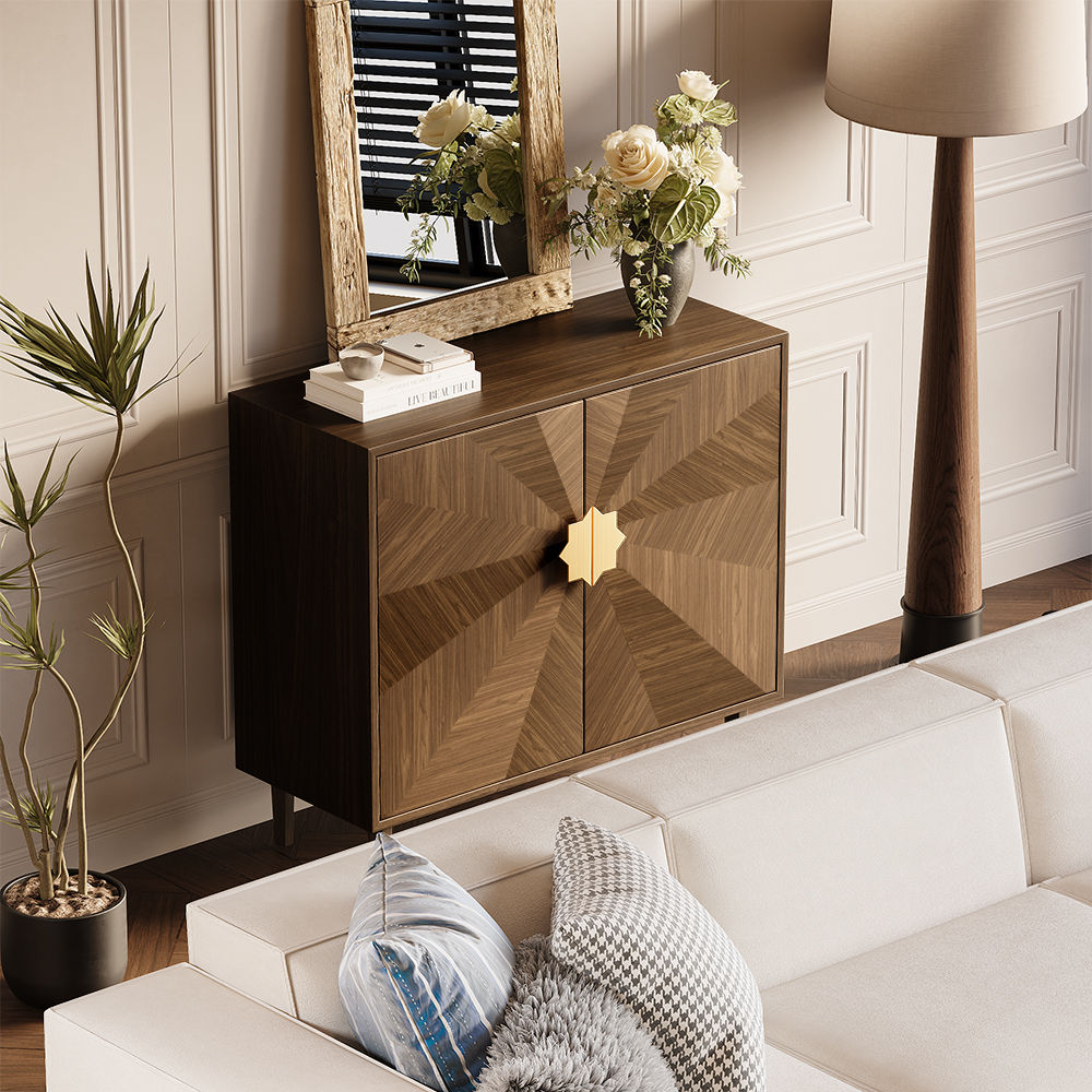 Partly Assemble Walnut Color MDF Cabinets & Chests