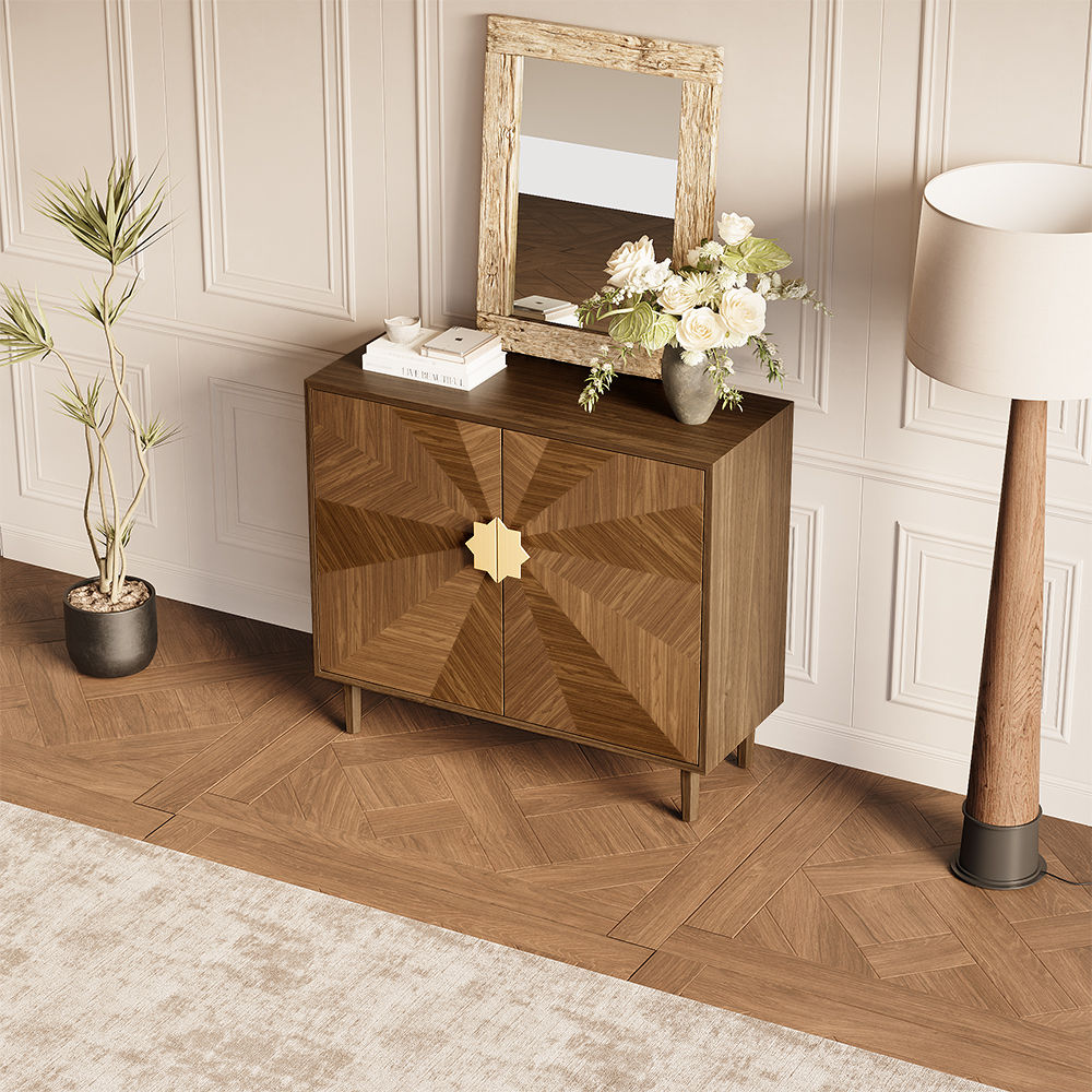 with Cabinets Walnut Color MDF Cabinets & Chests