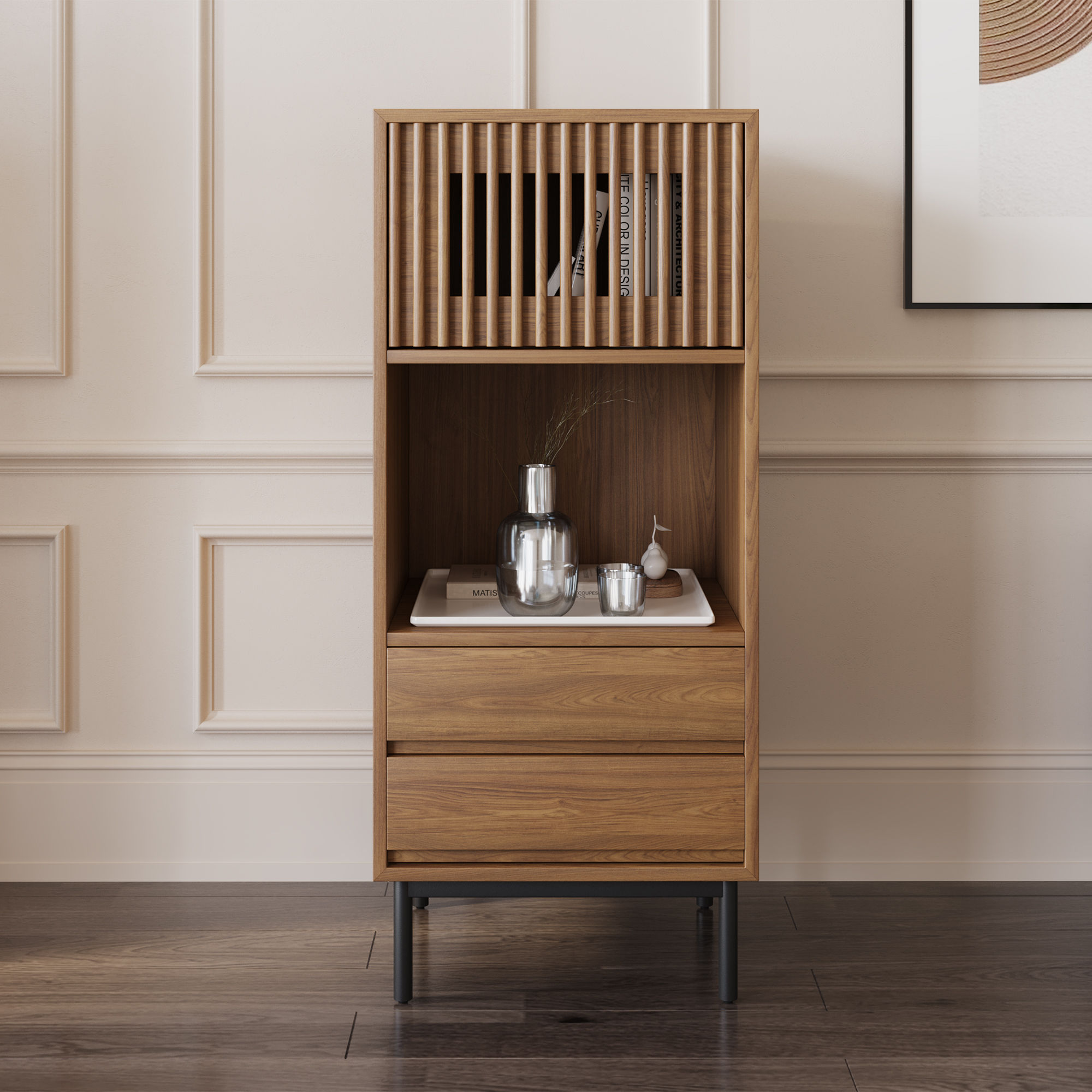 without Drawers Walnut Color Plywood Cabinets & Chests