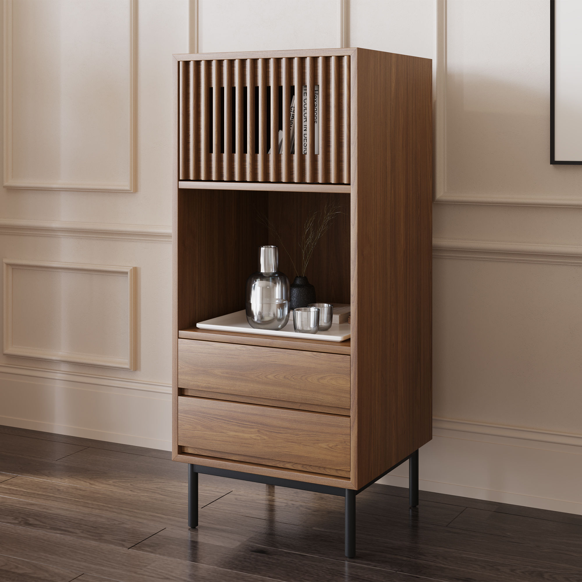 without Drawers Walnut Color Plywood Cabinets & Chests