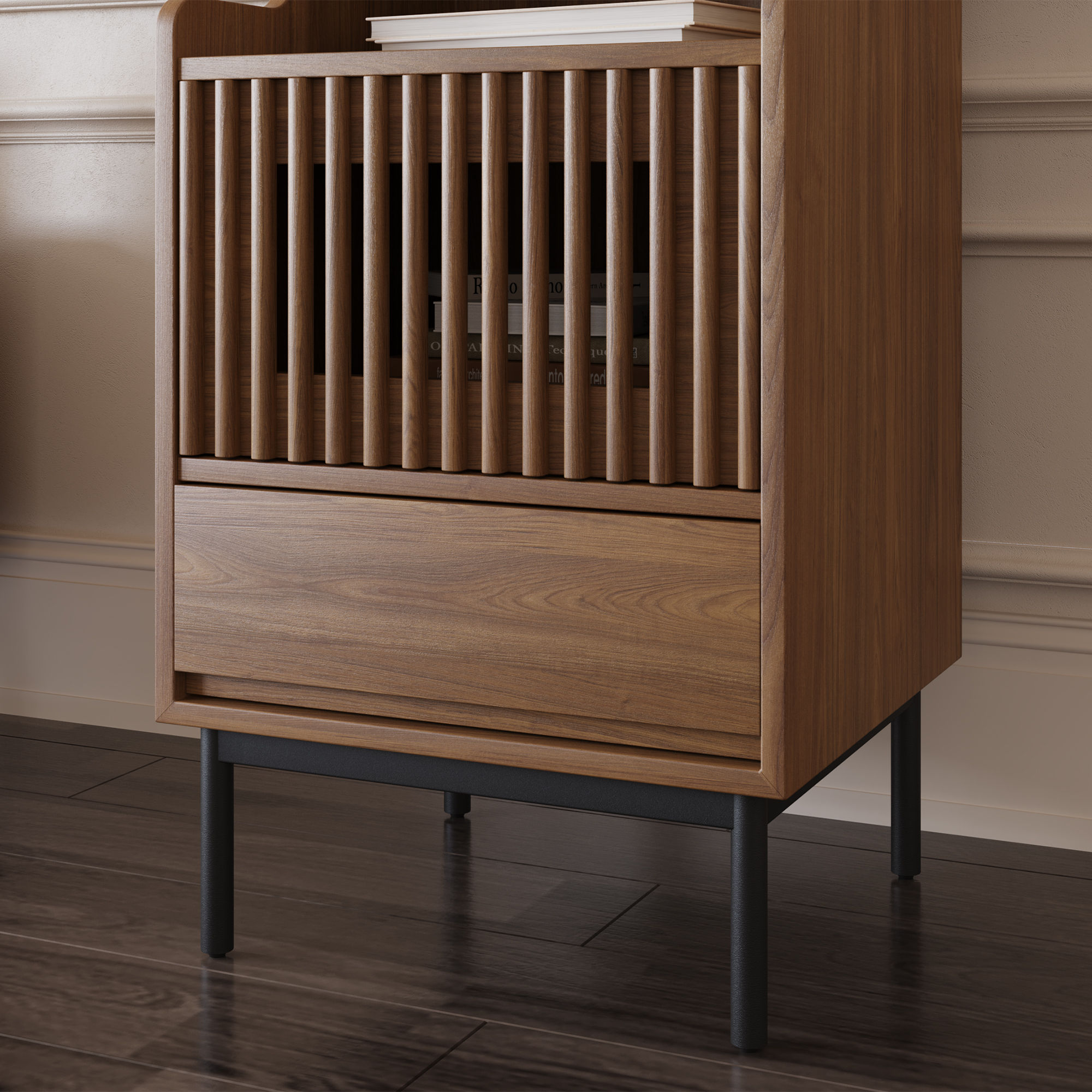 Partly Assemble Walnut Color Plywood Cabinets & Chests
