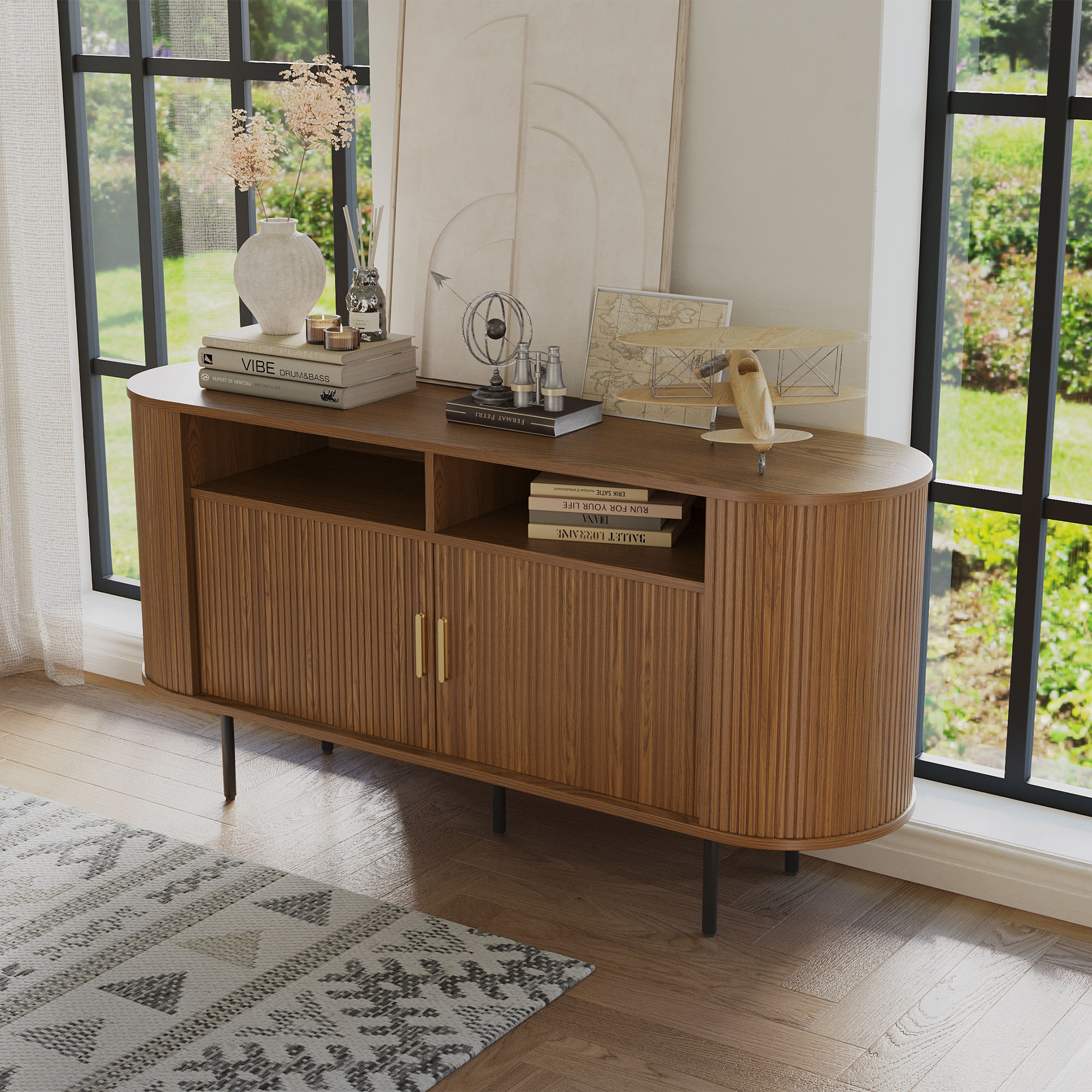 Wood Walnut Color Plywood Cabinets & Chests