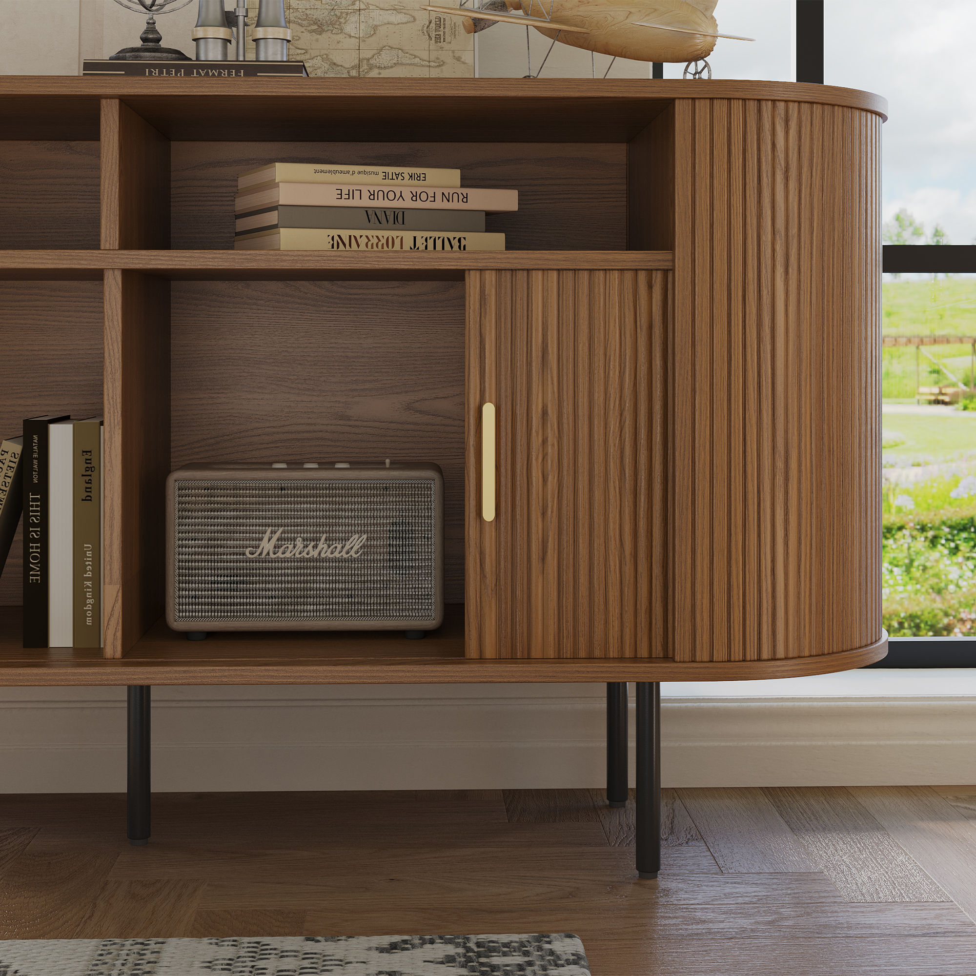 Partly Assemble Walnut Color Plywood Cabinets & Chests