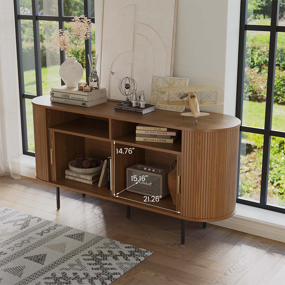 Mid Century Modern Walnut Color Plywood Cabinets & Chests
