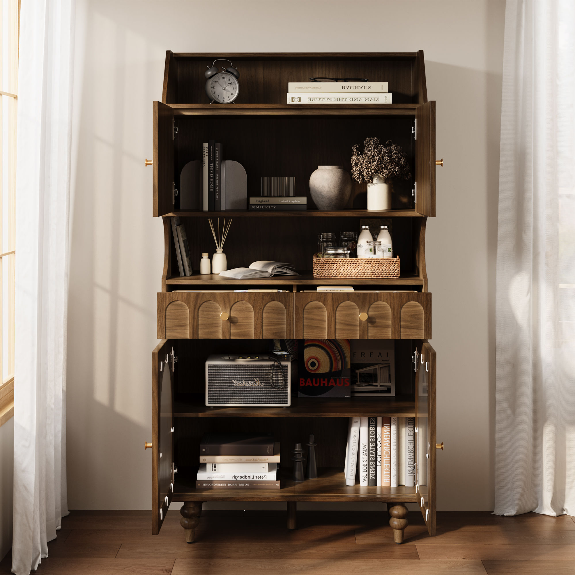 with Cabinets Walnut Color Plywood Cabinets & Chests