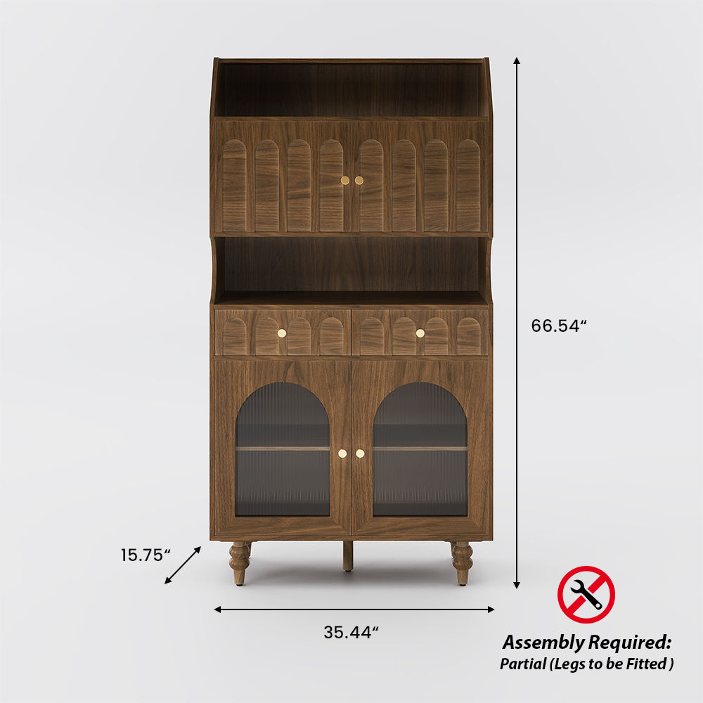 Partly Assemble Walnut Color Plywood Cabinets & Chests