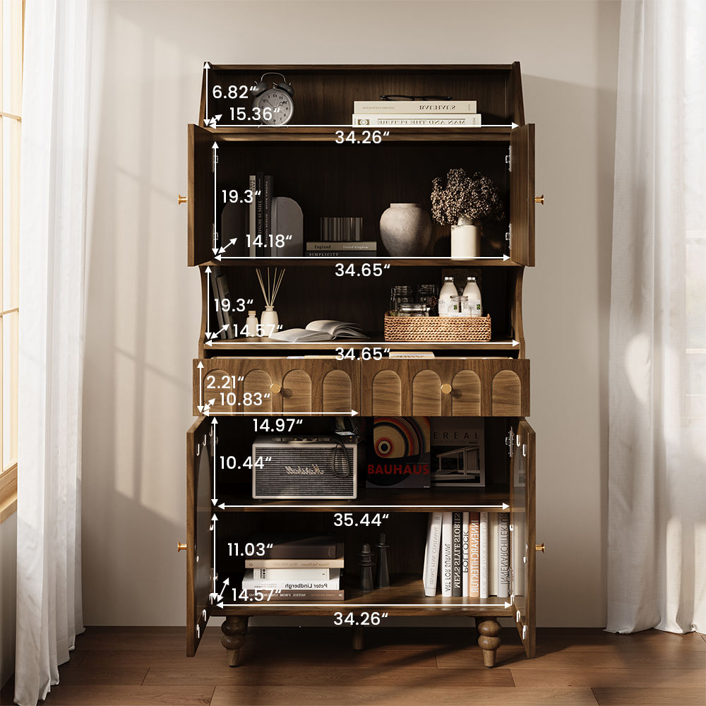 Partly Assemble Walnut Color Plywood Cabinets & Chests