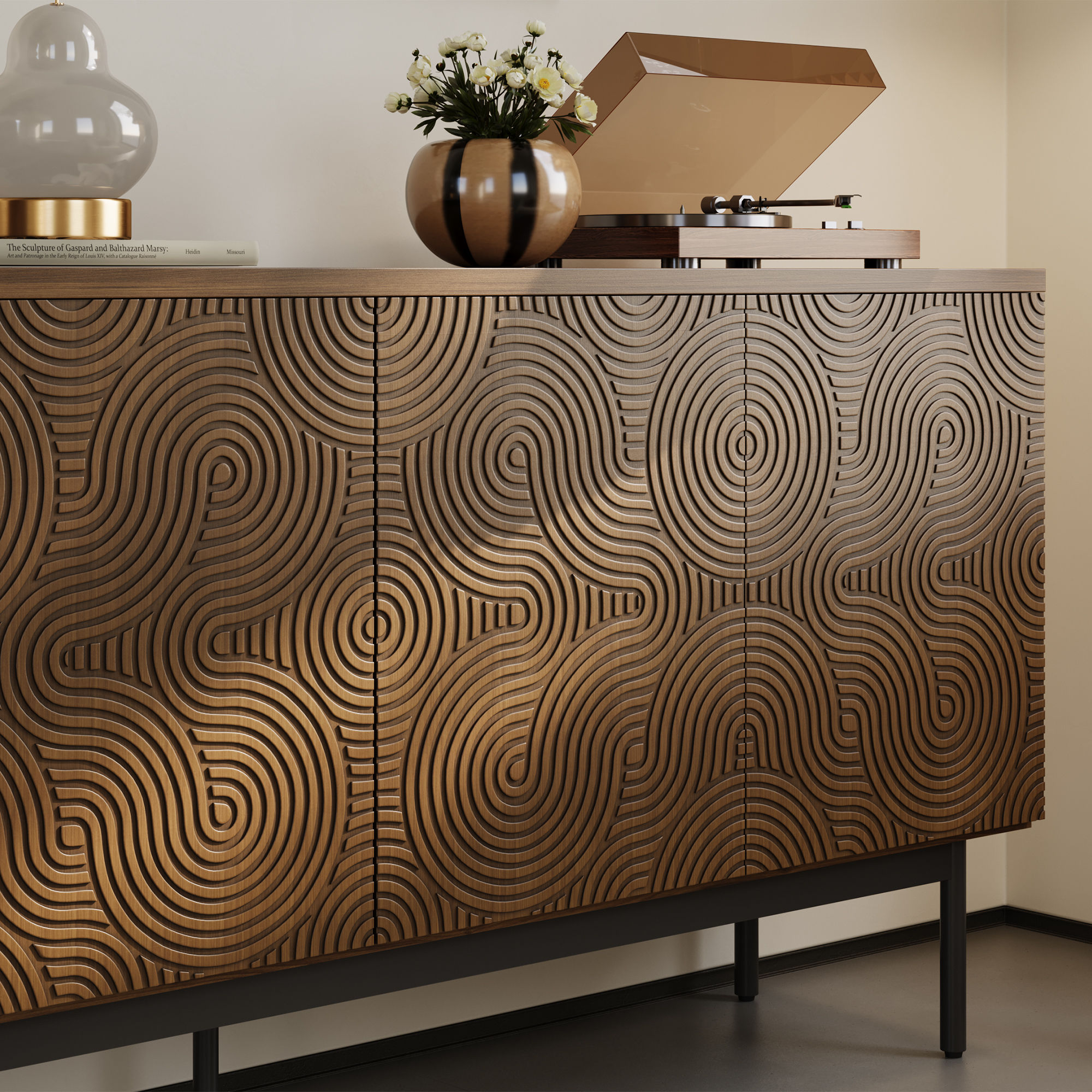 with Cabinets Walnut Color MDF Cabinets & Chests