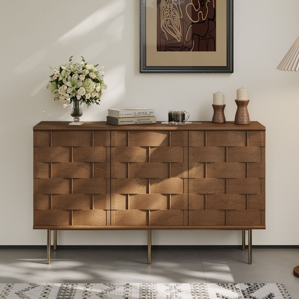 Wood Walnut Color MDF Cabinets & Chests