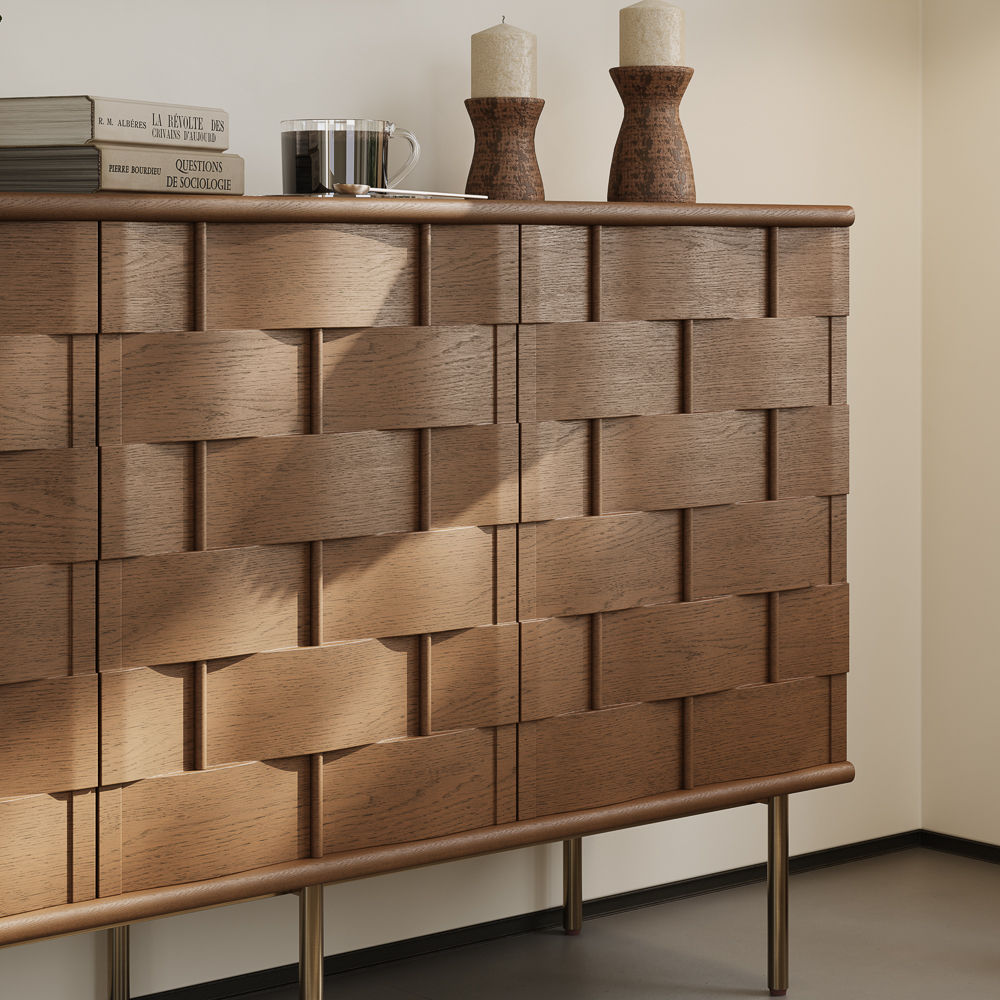 Partly Assemble Walnut Color MDF Cabinets & Chests