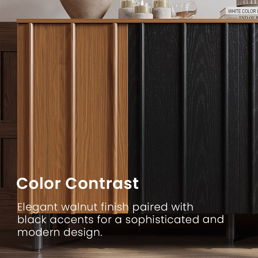 Partly Assemble Walnut & Black Plywood Cabinets & Chests