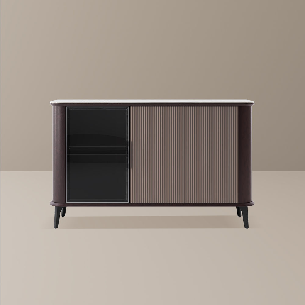 with Storage Dark Walnut & Khaki MDF Cabinets & Chests