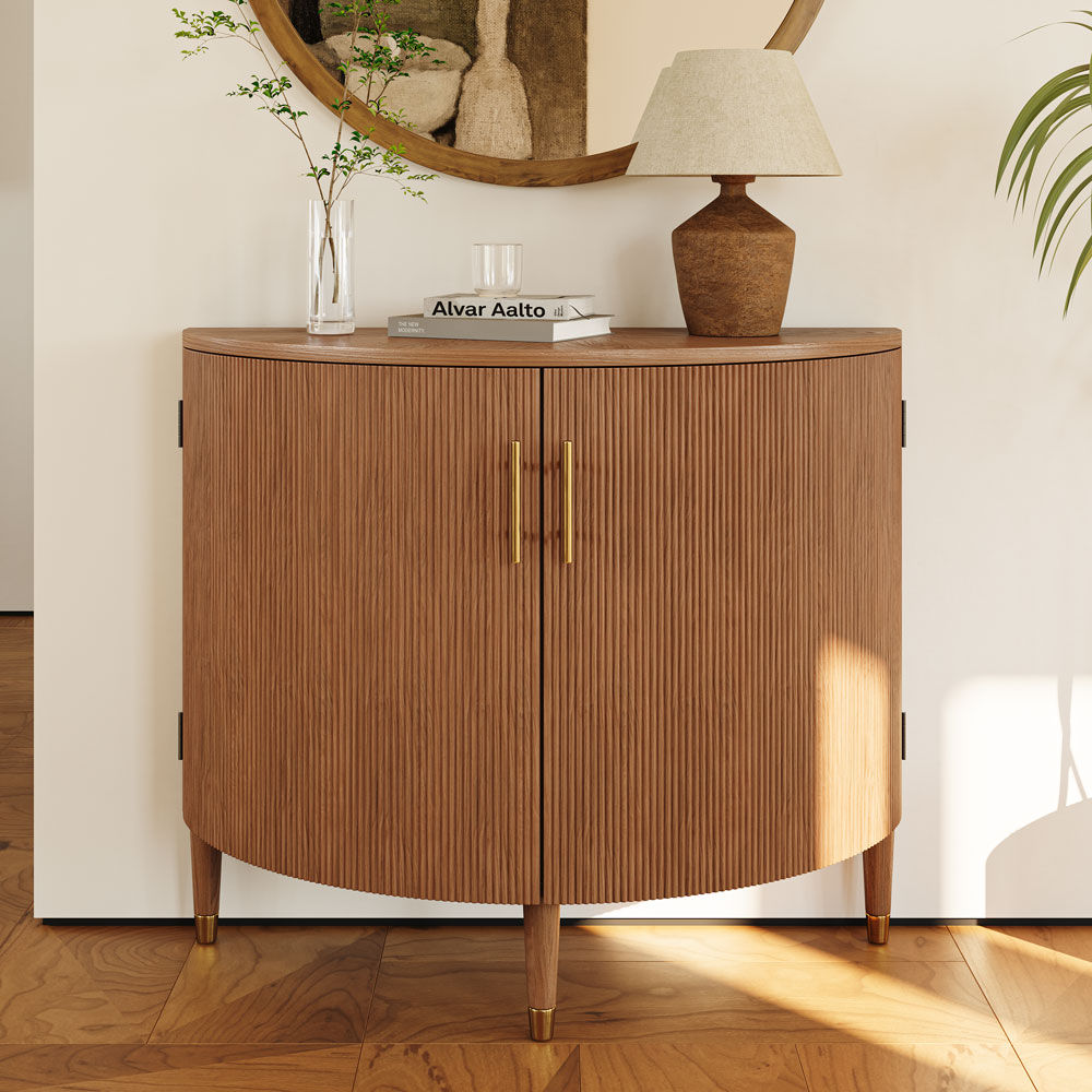 with Cabinets Walnut Color MDF & Solid Wood Cabinets & Chests
