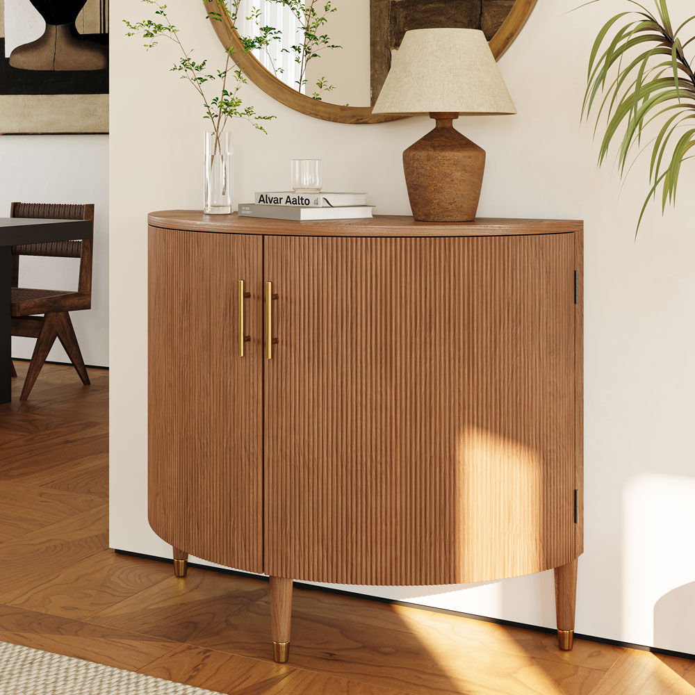 with Cabinets Walnut Color MDF & Solid Wood Cabinets & Chests