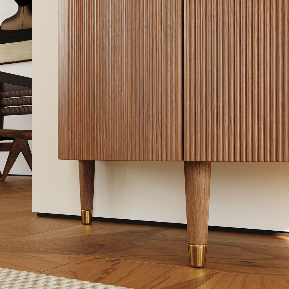 Solid Wood Walnut Color MDF & Solid Wood Cabinets & Chests