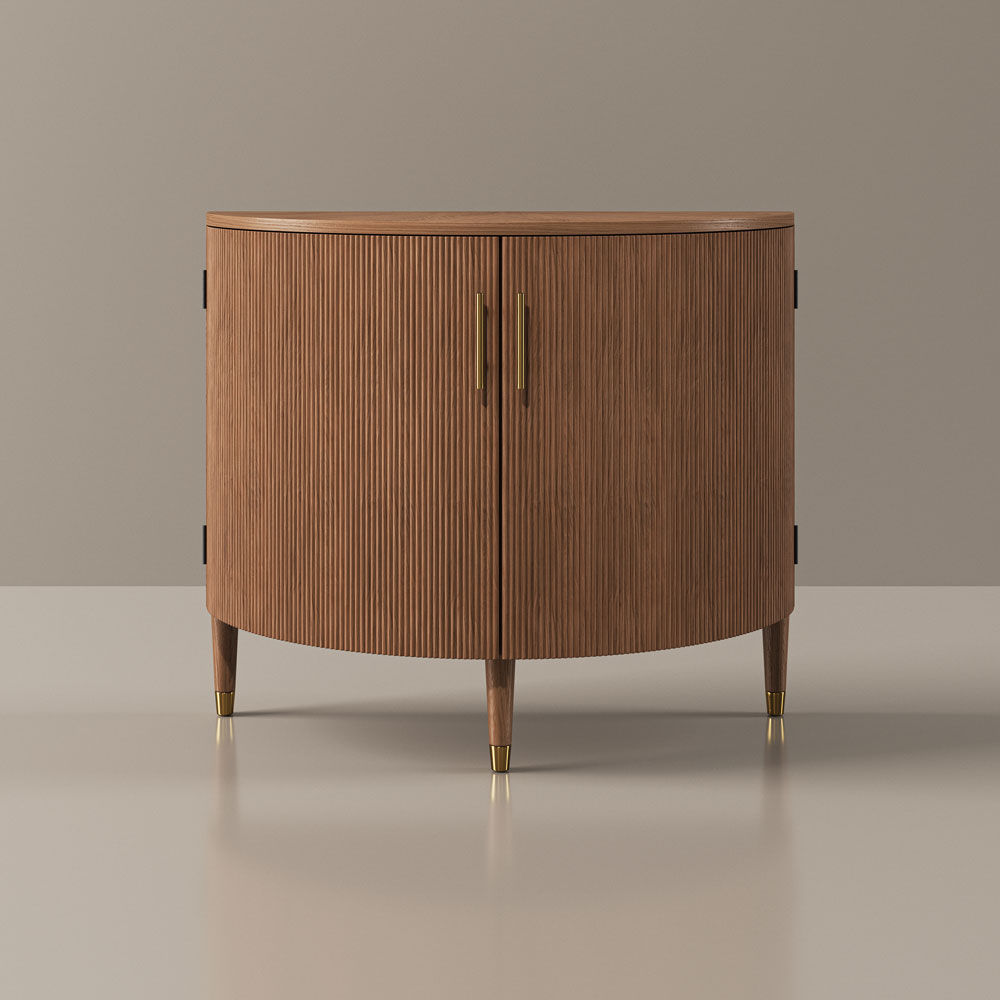 Solid Wood Walnut Color MDF & Solid Wood Cabinets & Chests