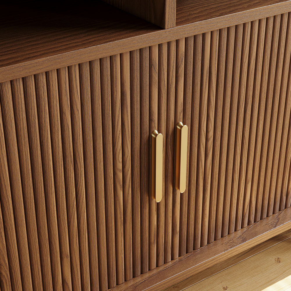 with Storage Walnut Color Plywood Cabinets & Chests