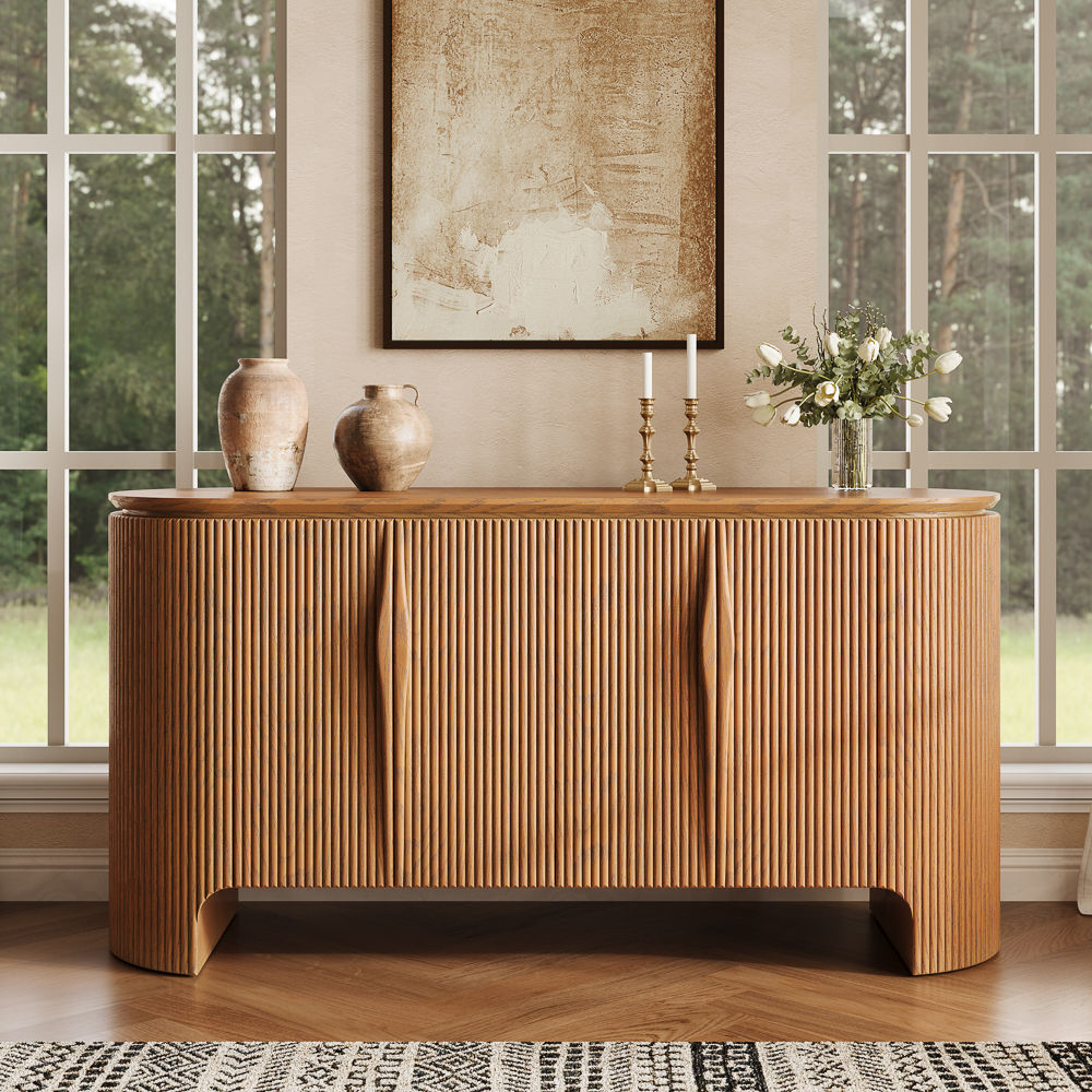 with Storage Walnut Color MDF Cabinets & Chests