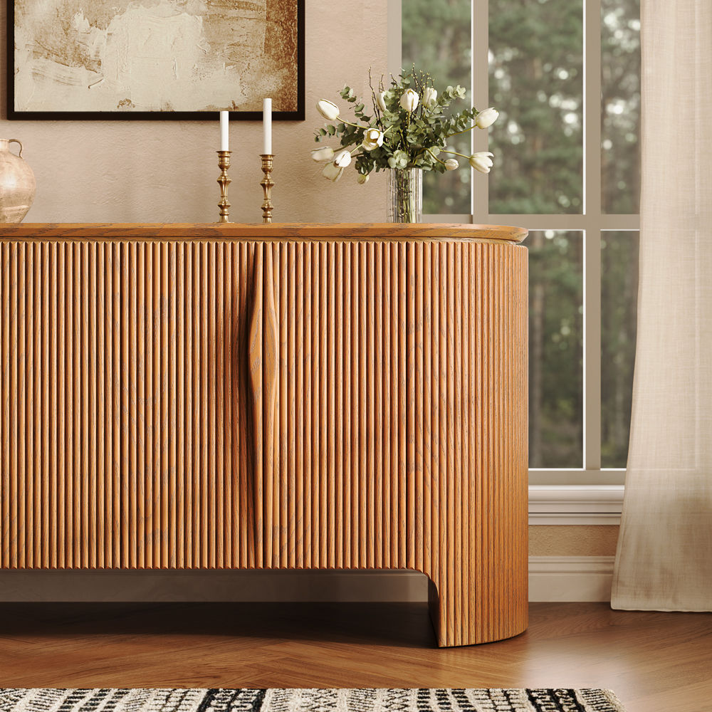 Wood Walnut Color MDF Cabinets & Chests