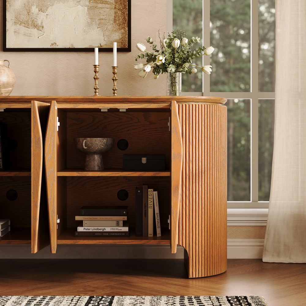 with Cabinets Walnut Color MDF Cabinets & Chests