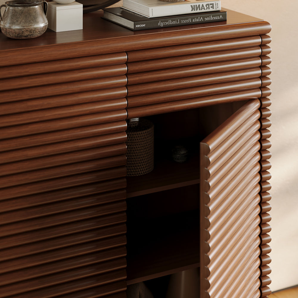 Wood Walnut Color MDF Cabinets & Chests
