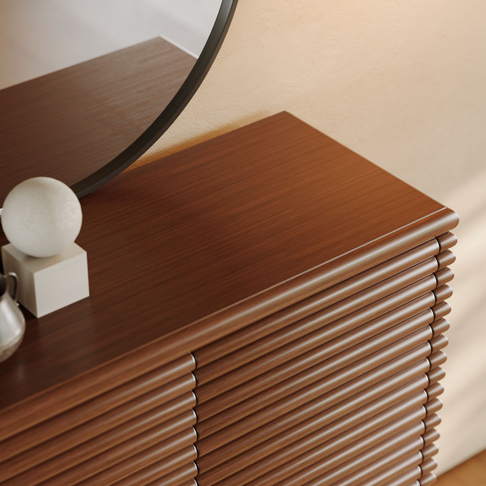 Wood Walnut Color MDF Cabinets & Chests