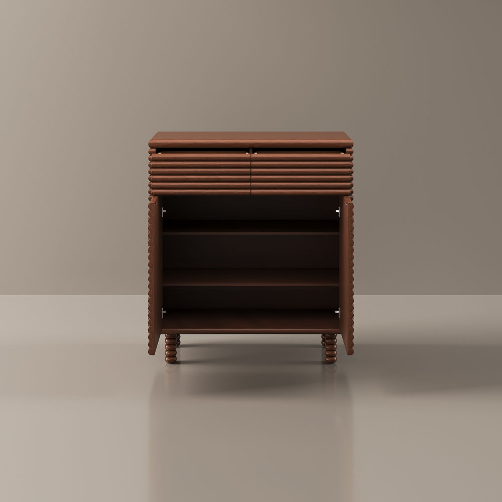Walnut Walnut Color MDF Cabinets & Chests