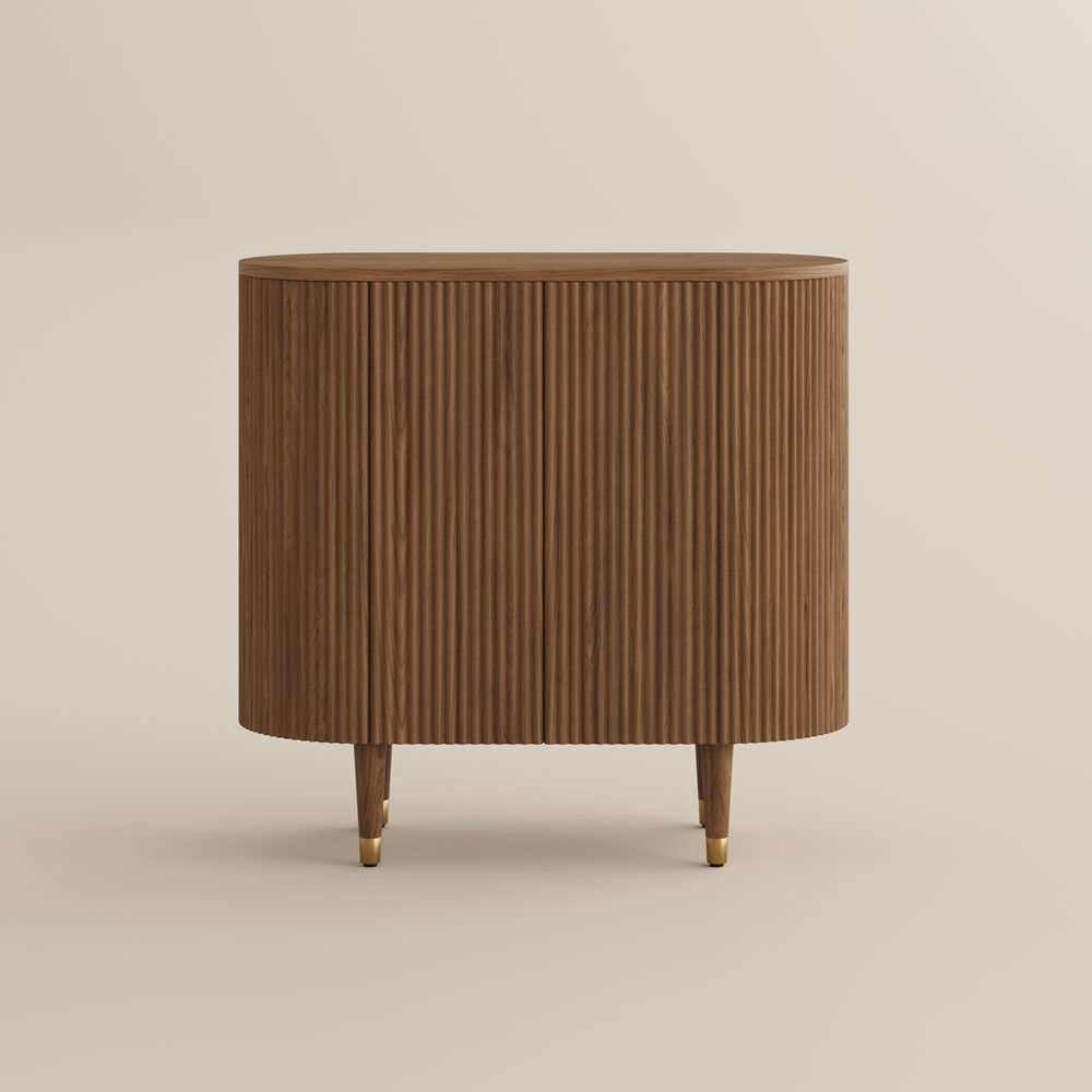 Solid Wood Walnut Color MDF Cabinets & Chests