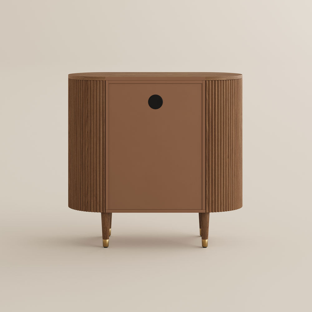 Mid Century Modern Walnut Color MDF Cabinets & Chests
