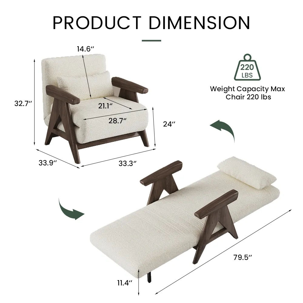 Wohnzimmer Walnuss & Weiß Stoff Stühle