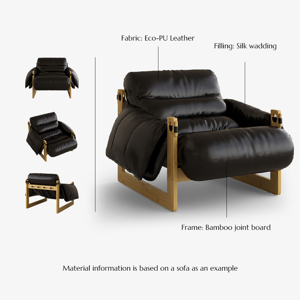 Office Black Eco PU Leather Chairs