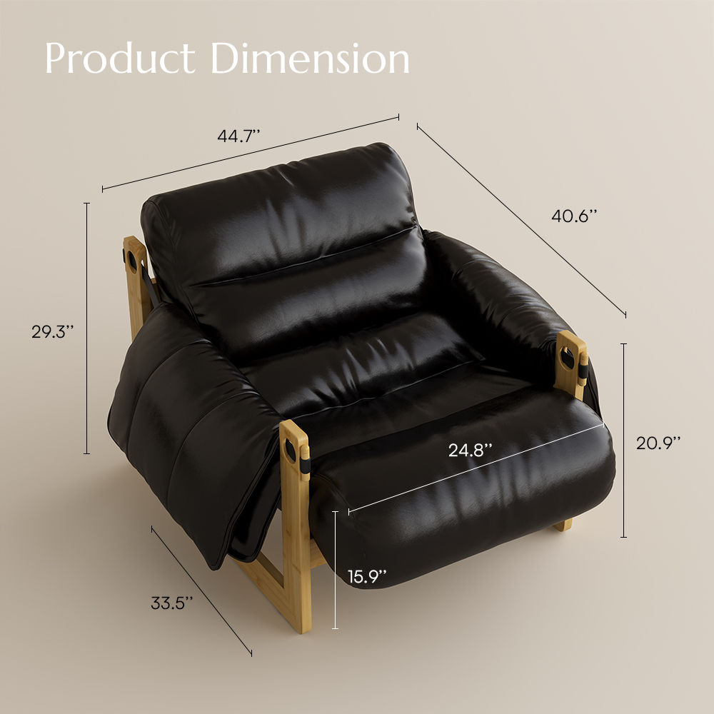 Medium Black Eco PU Leather Chairs