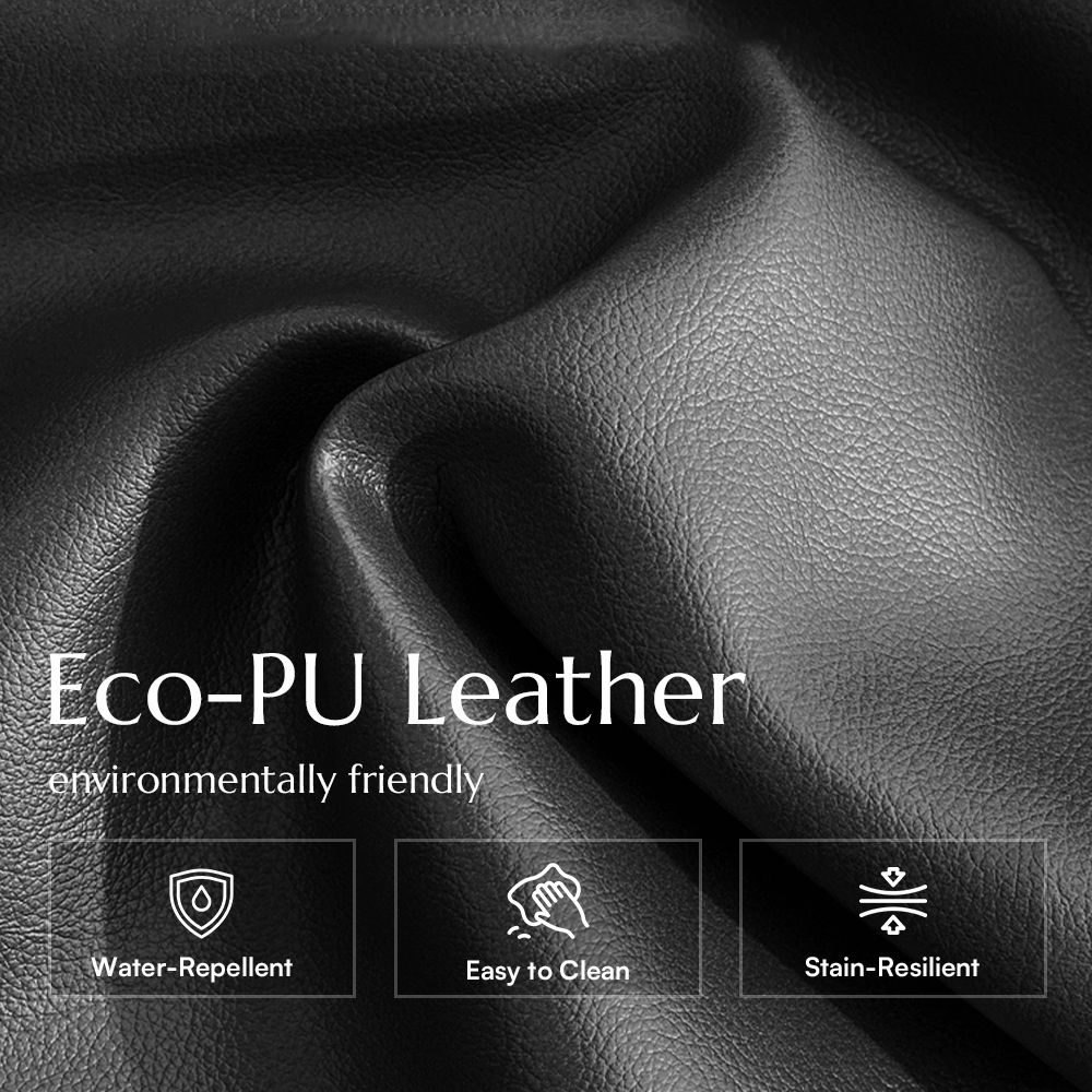 Living Room Black Eco PU Leather Chairs