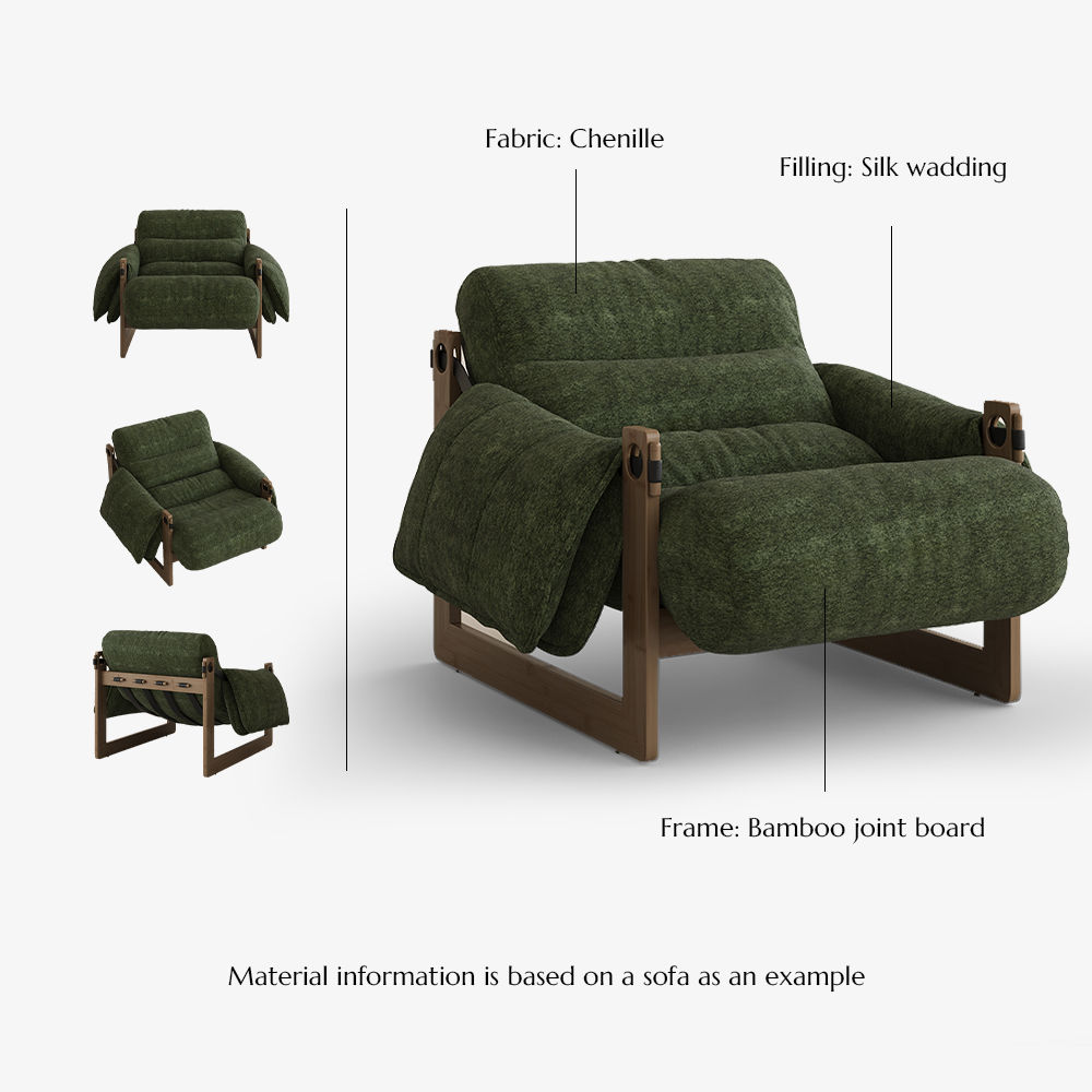 Modern Green Chenille Chairs