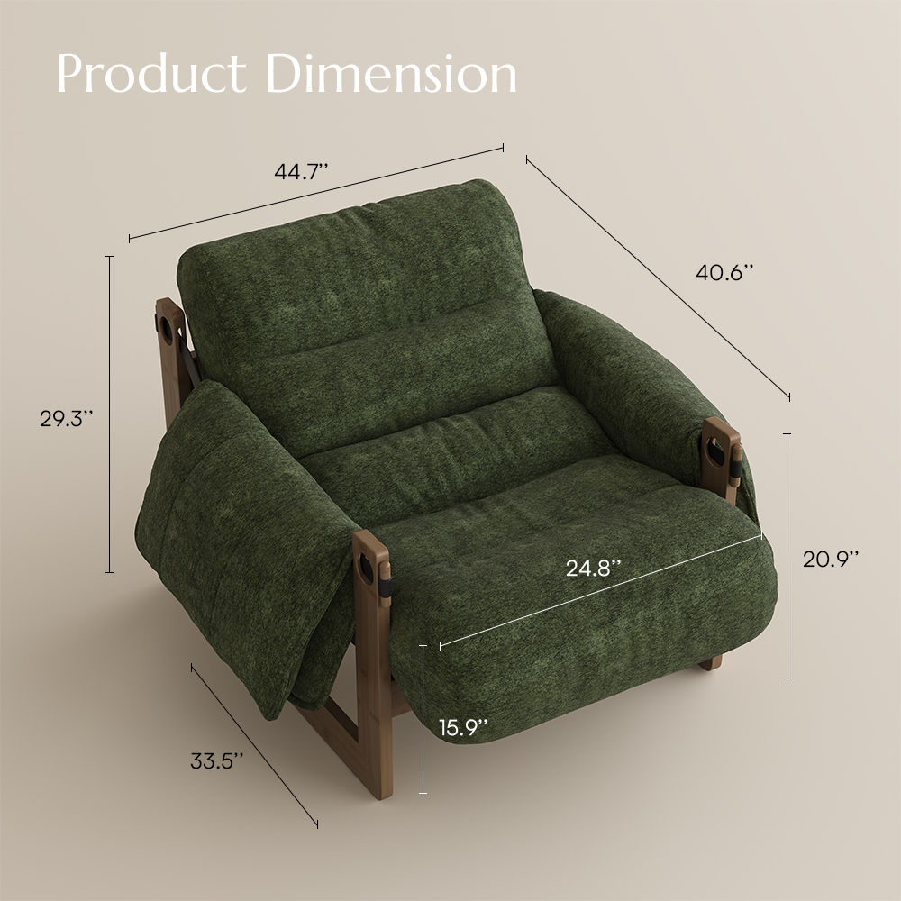 Living Room Green Chenille Chairs