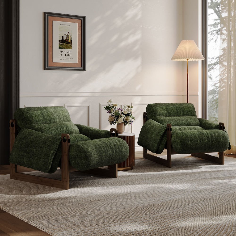 Office Green Chenille Chairs