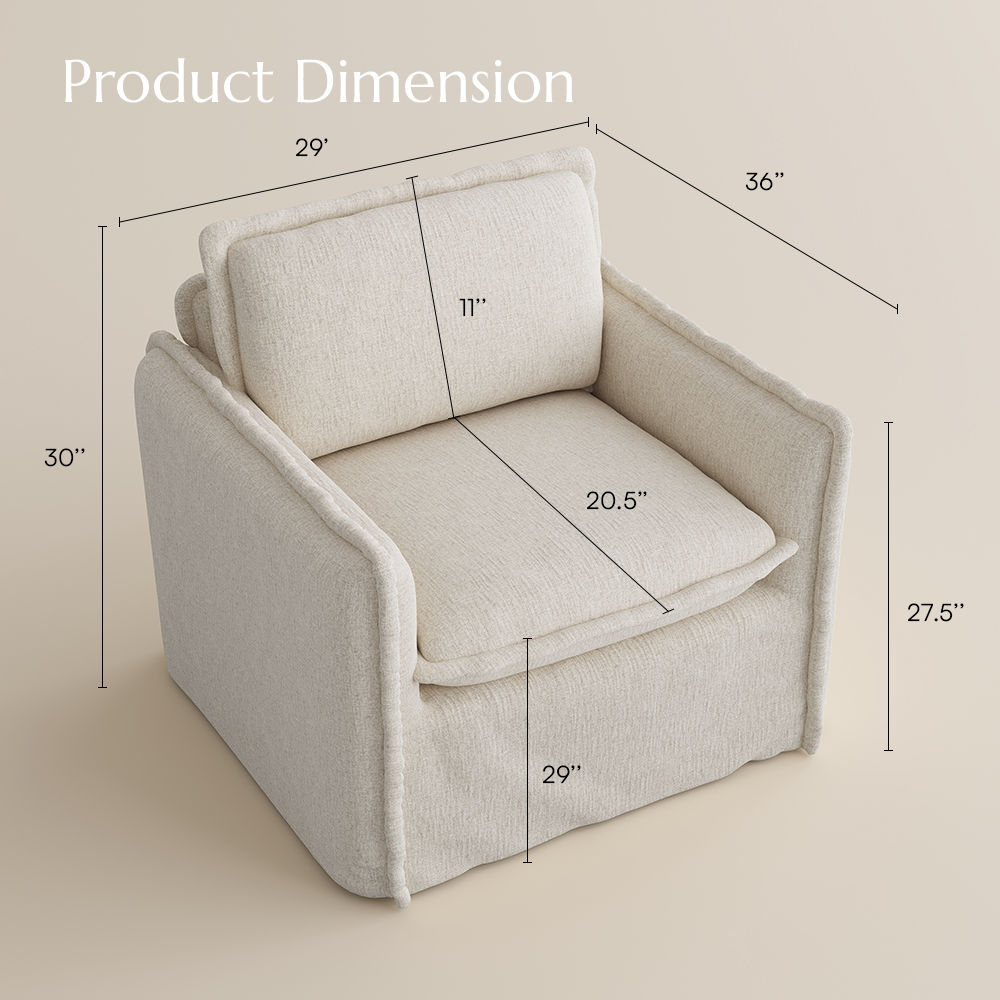 Sponge Beige Cotton and Linen Chairs
