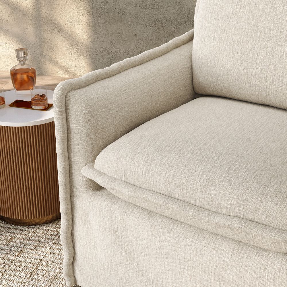 Bedroom Beige Cotton and Linen Chairs