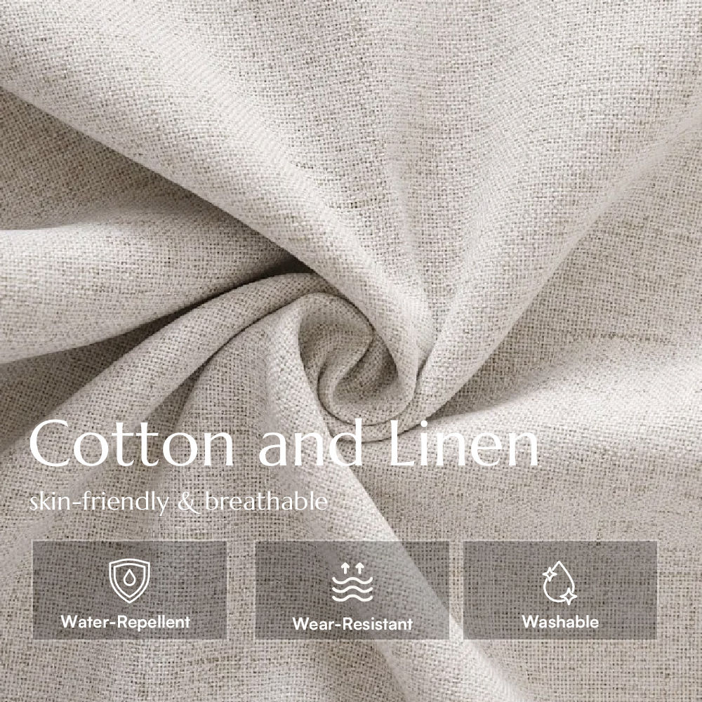 Sponge Beige Cotton and Linen Chairs