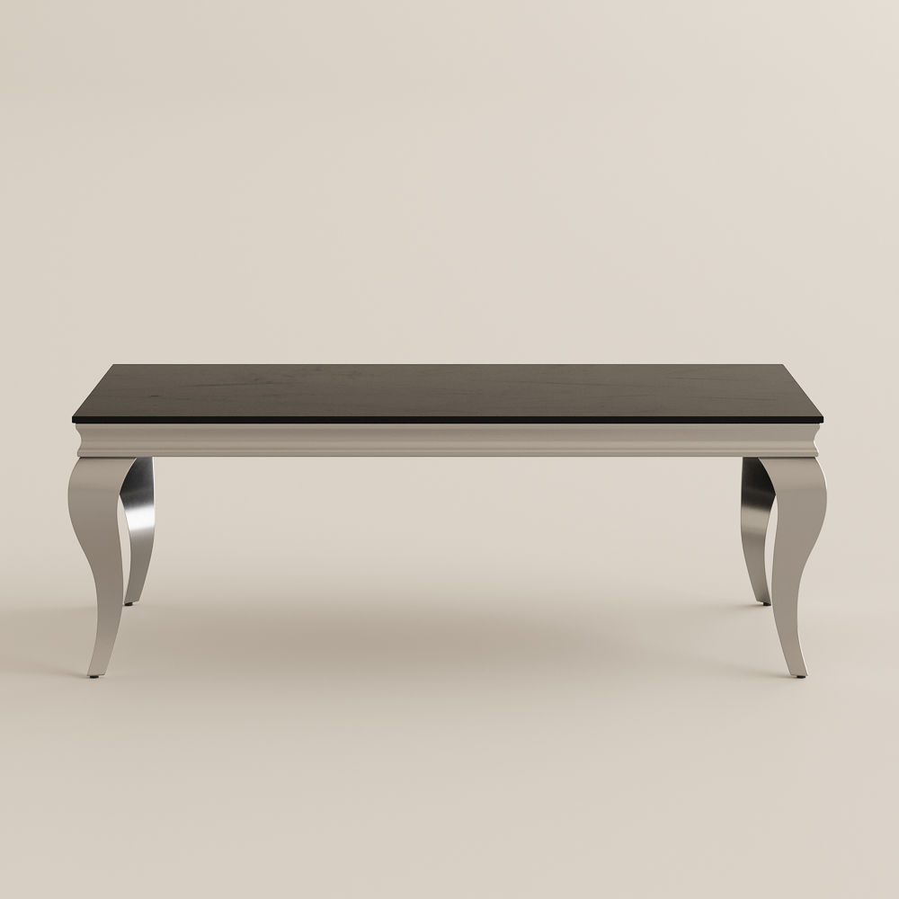 Rectangular Glossy Black Metal Coffee Tables