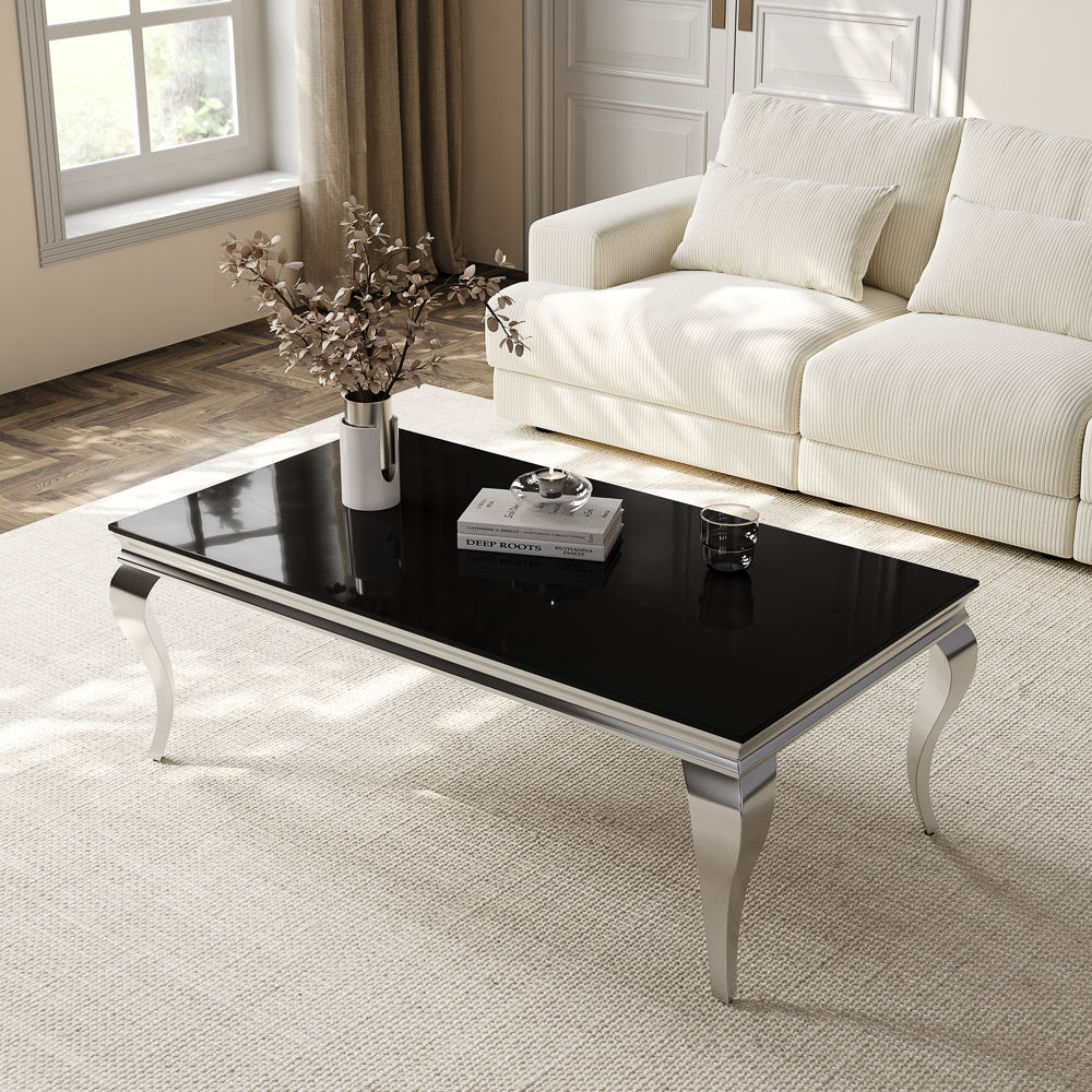 Black Glossy Black Metal Coffee Tables