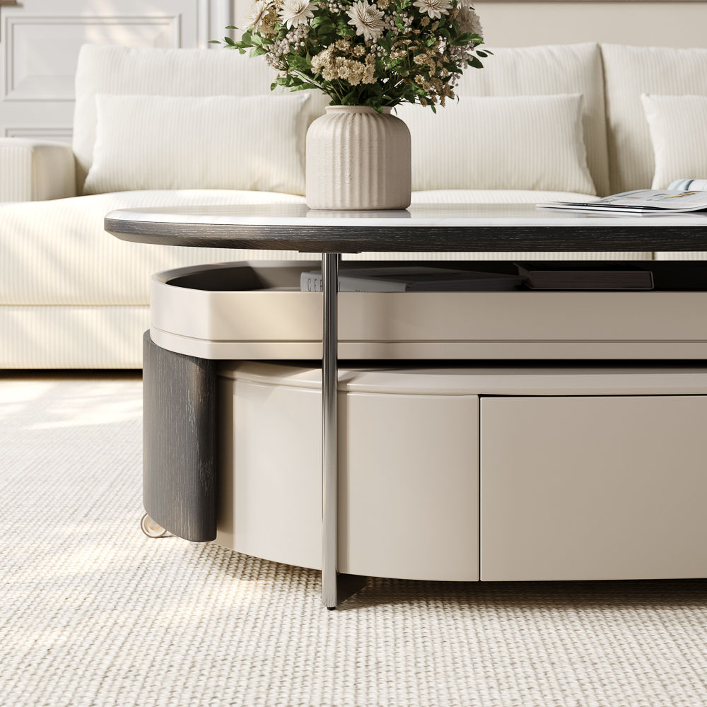 Metal Grey & Black MDF Coffee Tables