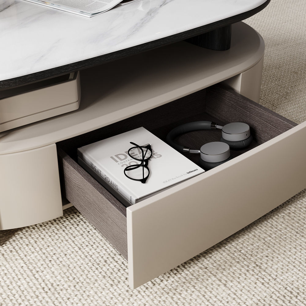 With Storage Grey & Black MDF Coffee Tables