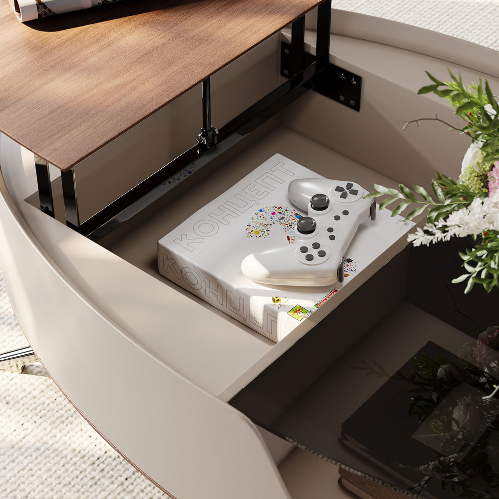 Gray Walnut & Gray Engineered Wood Coffee Tables