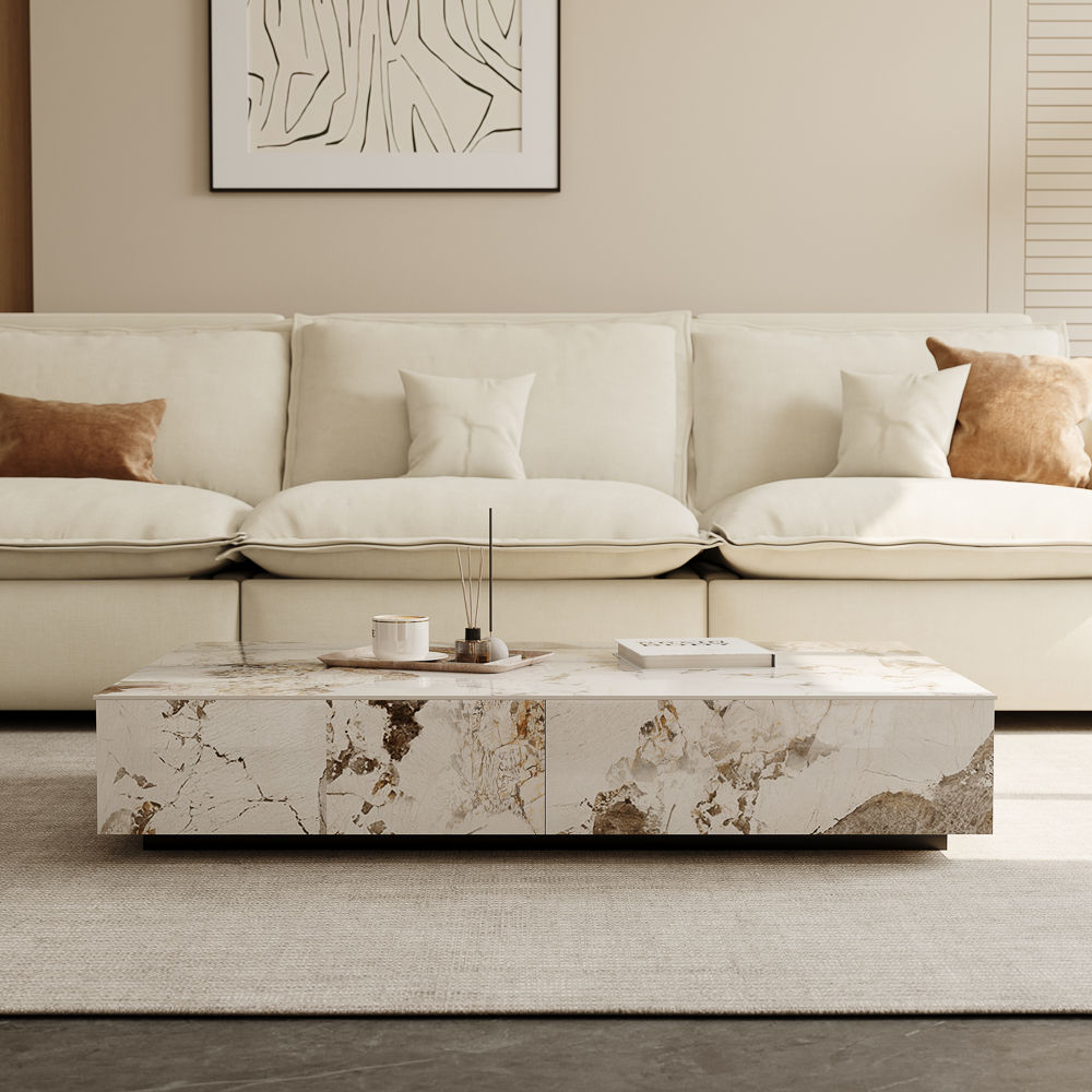 Drawer Storage Pandora Sintered Stone Coffee Tables