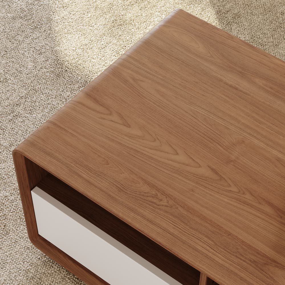 with Storage Dark Wood & White Coffee Tables