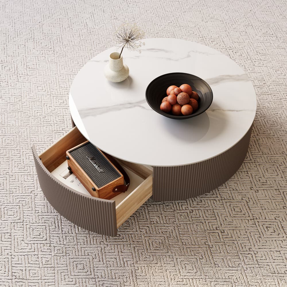 Sintered Stone Gray Sintered Stone Coffee Tables