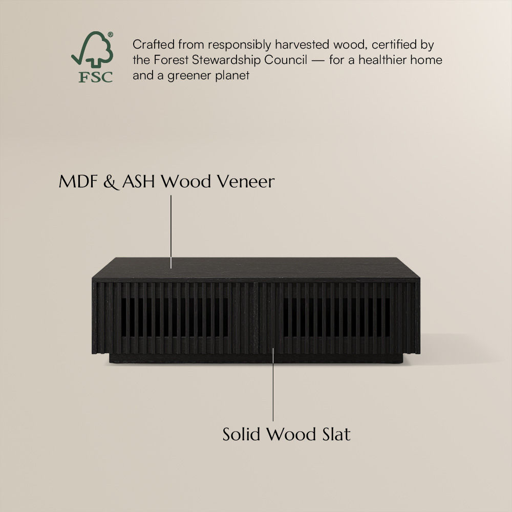 Wood Black Engineered Wood Coffee Tables