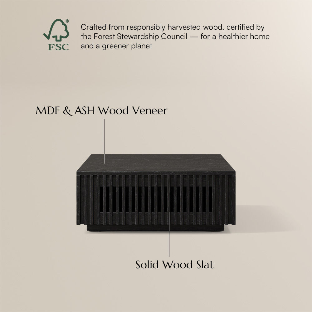 Walnut Black Engineered Wood Coffee Tables