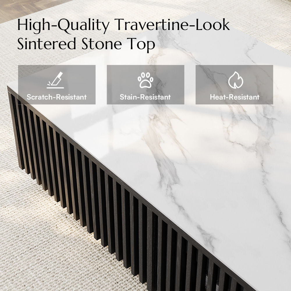 Black Black Sintered Stone Coffee Tables